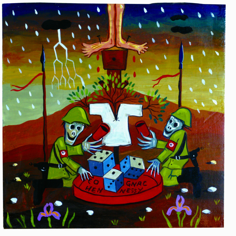 Die Passion - Am Fuss des Kreuzes spielen die Kriegsknechte Würfel